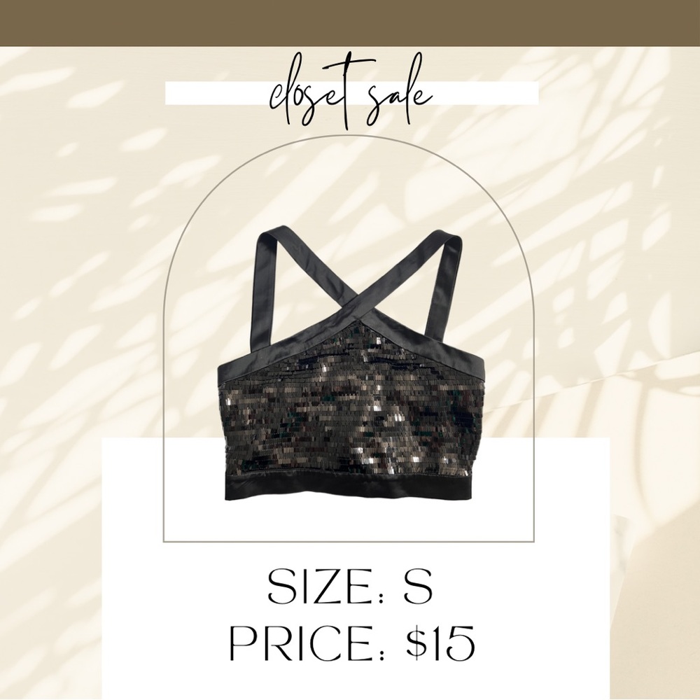 Zara Black Sequin Bandeau